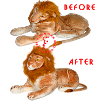 Restoration of a big soft lion
