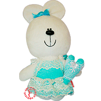 Flirt toy lady bear in turquoise