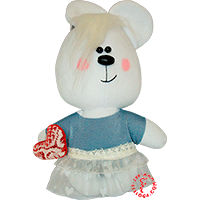 Flirt toy lady bear in grey dress
