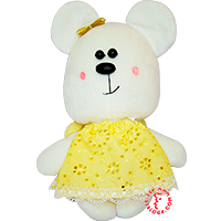 Flirt toy lady bear in yelow