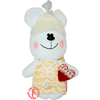 Flirt toy lady bear in yellow dress