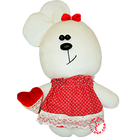 Flirt toy lady bear in red dress