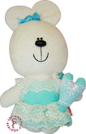 Flirt toy lady bear in turquoise