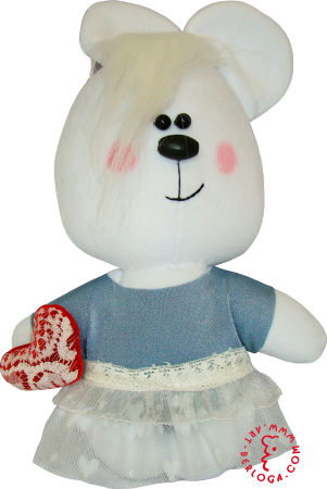 Flirt toy lady bear in grey dress